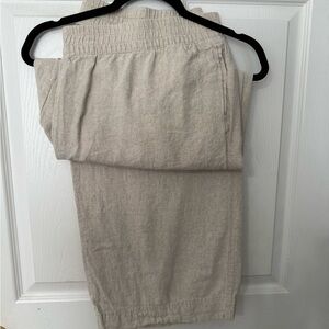 Old Navy Cream Wide-Leg Linen Pants